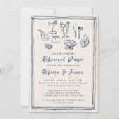 手書きファンキービーチ結婚式航海のリハーサル 招待状 (正面)