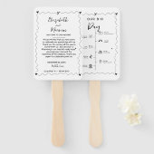 手書きファンキー結婚式の日のイベントタイムライン ハンドファン (正面&裏面)