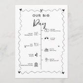 手書きファンキー結婚式の日のイベントタイムライン プログラム (裏面)