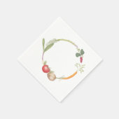 手書きファームスタンドベジタブルメドレー スタンダードカクテルナプキン (角)