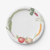 手書きファームスタンドベジタブルメドレー ペーパープレート (正面)