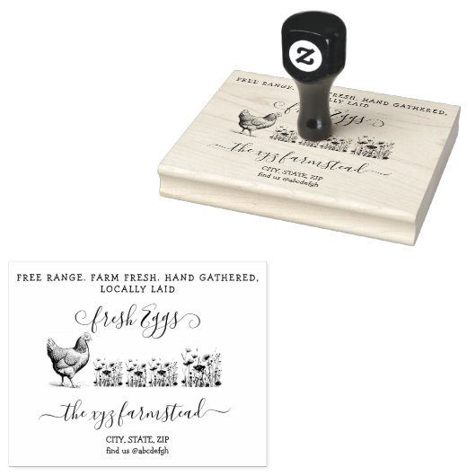 手書きファームハウスエッグビジネススタンプ ラバースタンプ (押印)