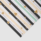 手書きフェイク金ゴールドハートとストライプパターン 薄葉紙 (詳細)