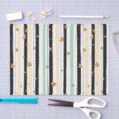 手書きフェイク金ゴールドハートとストライプパターン 薄葉紙 (クラフト)