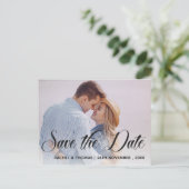 手書きフォトウェディング日付はがきを保存 案内ポストカード (スタンド正面)