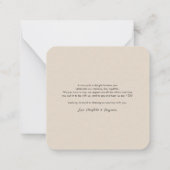 手書きフォトスクリプト結婚の感謝 ノートカード (裏面)