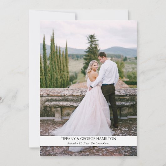 手書きフォト結婚コラージュ サンキューカード (裏面)