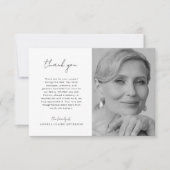 手書きフォントお祝いの生活葬儀写真 サンキューカード (正面)