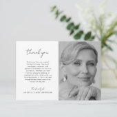 手書きフォントお祝いの生活葬儀写真 サンキューカード (スタンド正面)