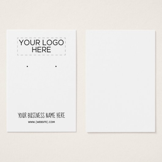 手書きフォントイヤリング表示カード (正面&裏面)