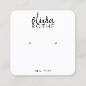 手書きフォントシンプルホワイトイヤリングディスプレイ スクエア名刺 (正面)