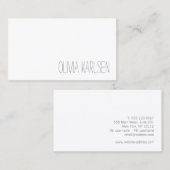 手書きフォントミニマルプロフェッショナルホワイト 名刺 (正面/裏面)