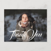 手書きフォント写真 卒業感謝カード ポストカード (正面)