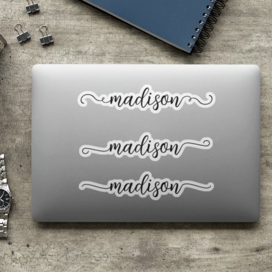 手書きフォント名書道 シール