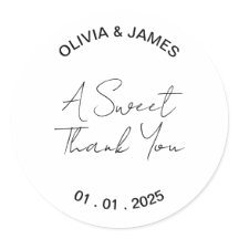 手書きフォント A Sweet Thank You ラベル | ラウンド