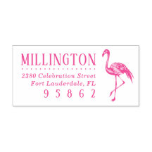 手書きフラミンゴファミリー名差出人住所