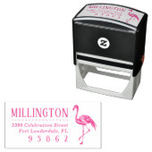 手書きフラミンゴファミリー名差出人住所 セルフインキングスタンプ (インサイチュ)