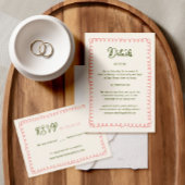 手書きフランスのおもしろい結婚の詳細 エンクロージャーカード