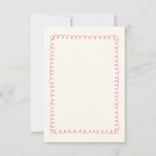 手書きフランスのおもしろい結婚のQRコード 出欠カード (裏面)