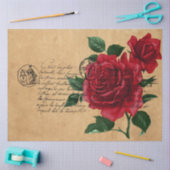 手書きフランスのとレッドローズシリーズデザイン10 薄葉紙 (クラフト)