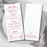 手書きフランスのレッドお洒落結婚ズ メニュー<br><div class="desc">手描きフランスののイタリアンお洒落結婚ディナーメニュー。ま魅力的たよくはしゃぐ結婚、手描き場所設定イラストレーションを上部に持ちエレガント、シャンパンボトルを下部に持ち、散らばったハートでロマンチックなtouchにアクセントを与える。カードの前面には、手書きのスクリプトとフォントを組み合わせてメニューが美しく表示さシンプルれ、お祝いにお洒落まだビビスタイリッシューが追加される。奥には新郎新婦の名前やデート結婚が優雅に飾られ、お客様に思いやりある形見を作り上げる。完全にカスタマイズ可能なこのデザインを使用すると、文字を自分のテーマまたはカラ結婚ーのパレットに合わせて調整できる。ウェディングレセプション、リハーサルのディナー、ブライダルシャワー、あるいは洗練された婚約パーティに最適な、このイベントカードは、あなたの特別なメニューに楽しいパーソナライズされたtouchを追加する。</div>