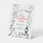 手書きフレンドズクリスマスパーティー歓迎 台座サイン (正面)