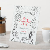 手書きフレンドズクリスマスパーティー歓迎 台座サイン (インサイチュ)