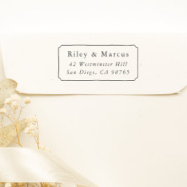 手書きフレームとカップルの名前差出人住所 セルフインキングスタンプ