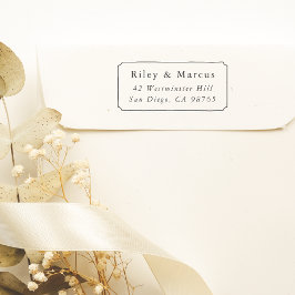 手書きフレームとカップルの名前差出人住所 セルフインキングスタンプ