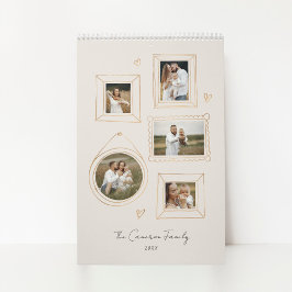 手書きフレームフォトコラージカレンダー カレンダー