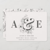 手書きフローラの保存日 セーブザデート (正面/裏面)