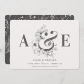 手書きフローラの保存日 セーブザデート (正面/裏面)