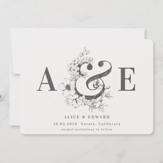 手書きフローラの保存日 セーブザデート (正面)