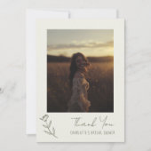 手書きフローラグリーンお洒落ブライダルシャワー サンキューカード (正面)