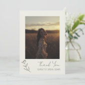 手書きフローラグリーンお洒落ブライダルシャワー サンキューカード (スタンド正面)