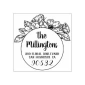 手書きフローラファミリ名と差出人住所 ラバースタンプ (インプリント)