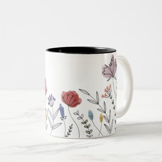 手書きフローラマグ ツートーンマグカップ (正面右)