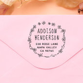 手書きフローラリース名と差出人住所 セルフインキングスタンプ