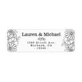 手書きフローラ側縁ど住所 シール