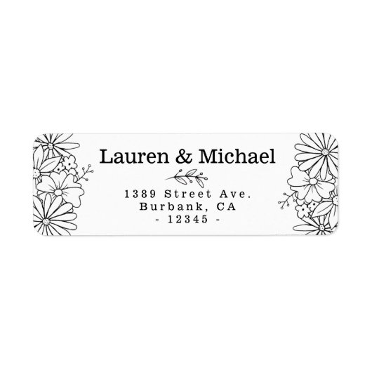 手書きフローラ側縁ど住所 シール (正面)