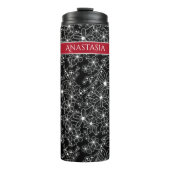 手書きフローラ白黒パターンと赤の名前 タンブラー (正面)