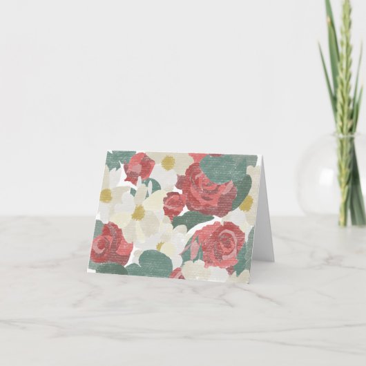 手書きフローラ空白のグリーティングカード サンキューカード (正面)