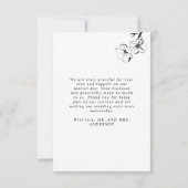 手書きフローラ結婚の写真シンプル サンキューカード (裏面)