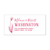 手書きフローラ結婚の差出人住所 セルフインキングスタンプ (デザイン)