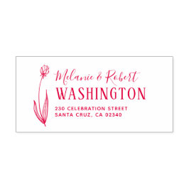 手書きフローラ結婚の差出人住所 セルフインキングスタンプ