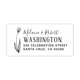 手書きフローラ結婚の差出人住所 ラバースタンプ