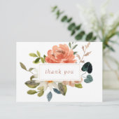 手書きフローラ結婚の感謝白カード サンキューカード (スタンド正面)