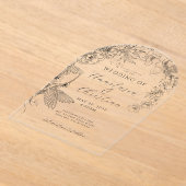 手書きフローラ結婚ズ アクリル招待状 (レイダウン)