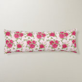 手書きフローラ葉シームレスパターン ボディピロー (裏面)