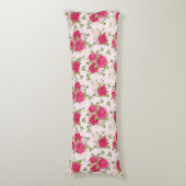 手書きフローラ葉シームレスパターン ボディピロー (正面縦)